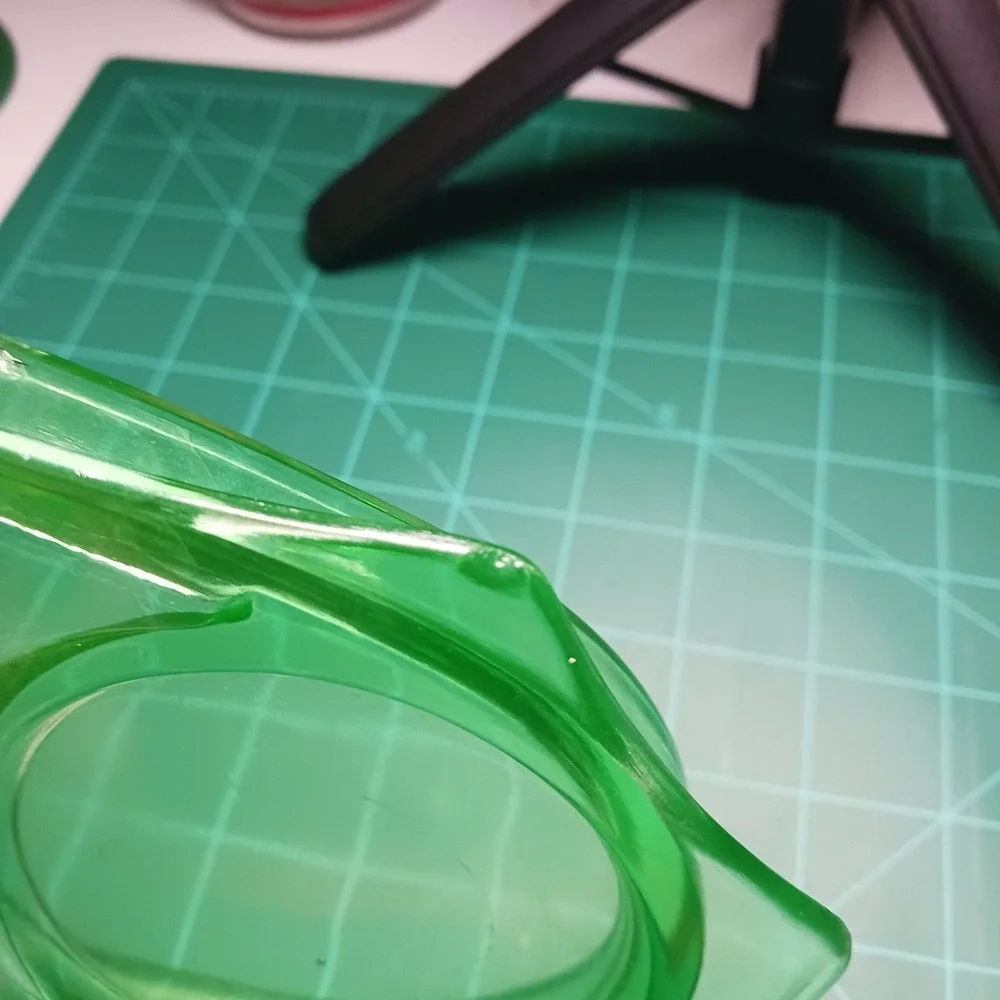 VTG CAMBRIDGE Decagon Uranium glass Cream & Sugar caddy